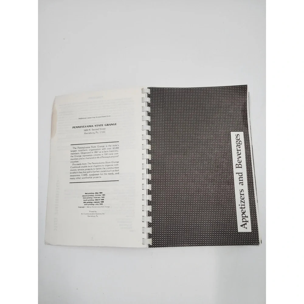 Vintage Pennsylvania State Grange Cookbook 1989 Spiral Bound Community Recipes